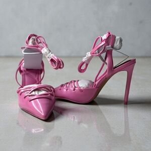 Aldo Barbie Pink Lace-Up Heels